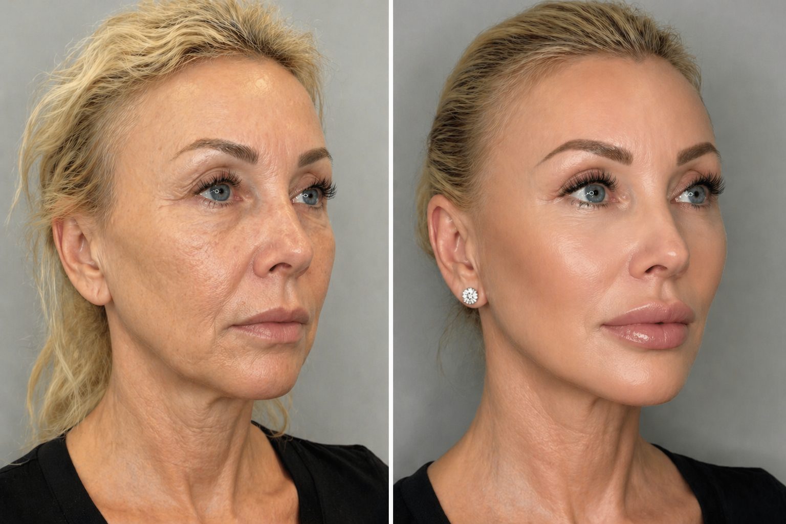 Antes y después lifting facial